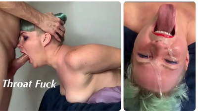 Stepdaughter learns to do extreme throat-fucking with his dick